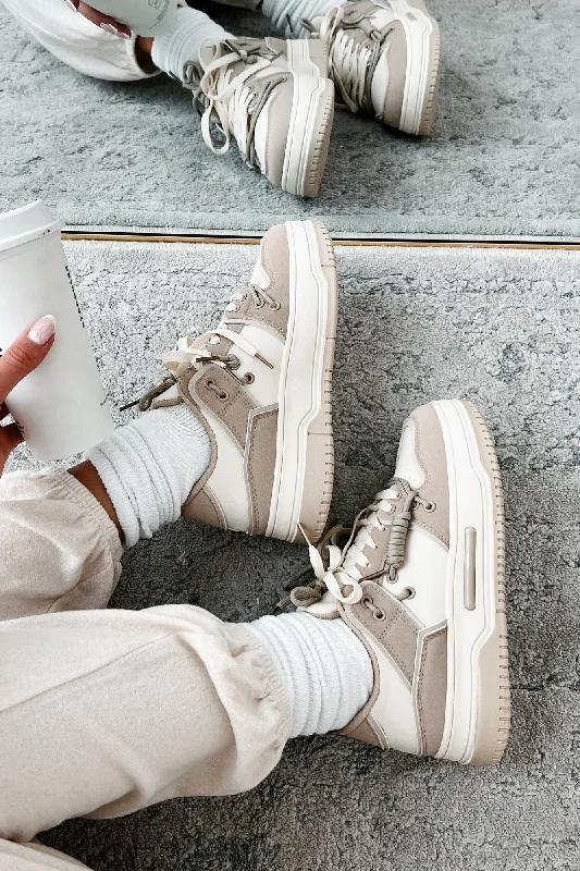 Outdoor Sneakers Collection Two Way Street Platform Sneakers (Beige)