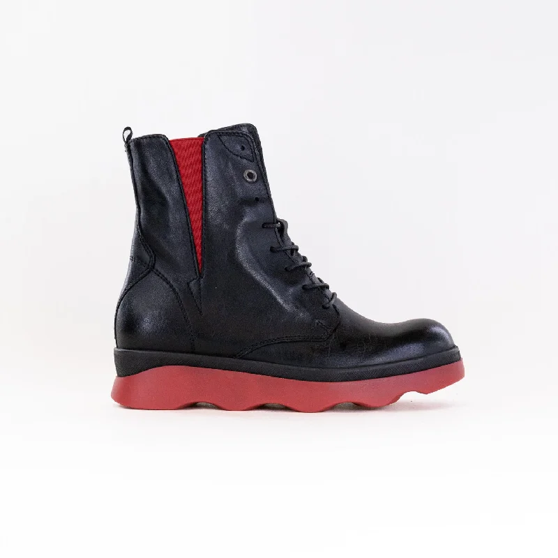Winter Hiking Sneakers Wolky Akita WR (Women's) - Black/Red Savana Leather