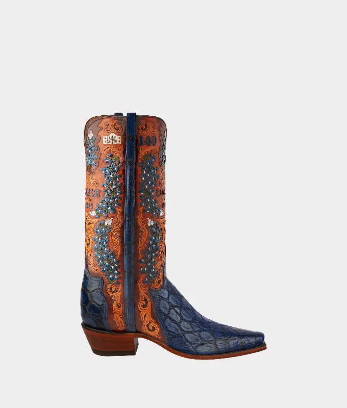 Formal Leather Shoes Women's Bluebonnet 140th Anniversary Boot :: Cavalry Blue