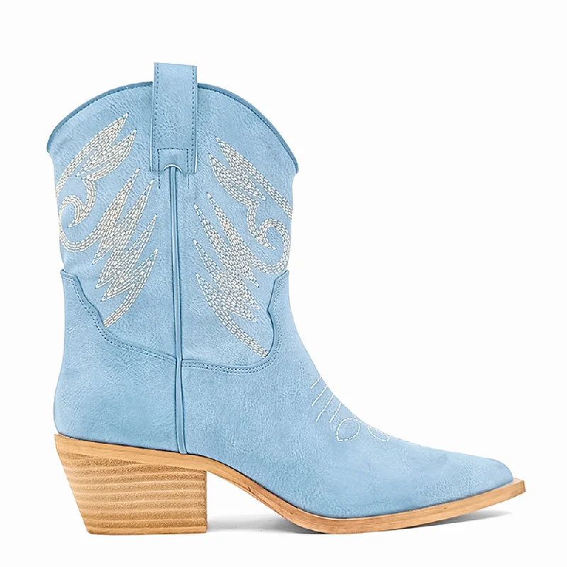 Stylish High Heel Sandals Zahara Embroidered Pointed Toe Cowboy Boots