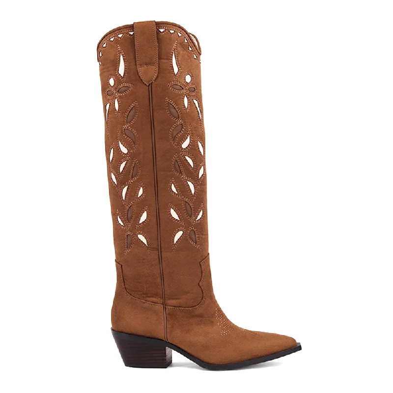Formal Sports Shoes Zooey Embroidered Pointed Toe Cowboy Boots