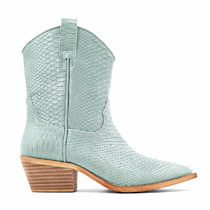 Light Running Shoes Zouzou Snake Print Pointed Toe Cowboy Boots